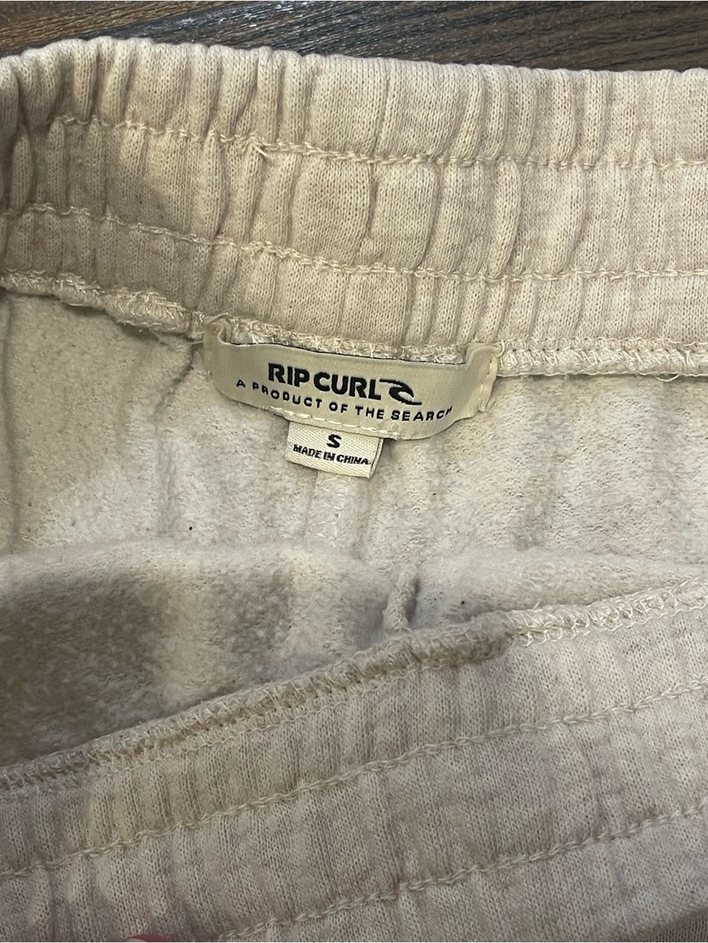 Rip Curl Retro Stripe Lounge Shorts Women’s Size Small Cream Cozy Sweat Shorts - Picture 2 of 4